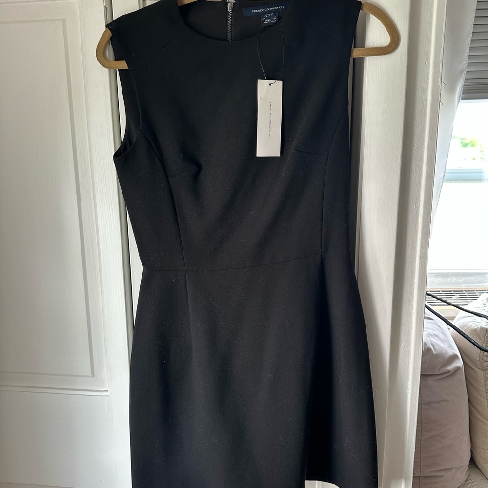 French Connection Black Sheath Mini Dress Crew Neck